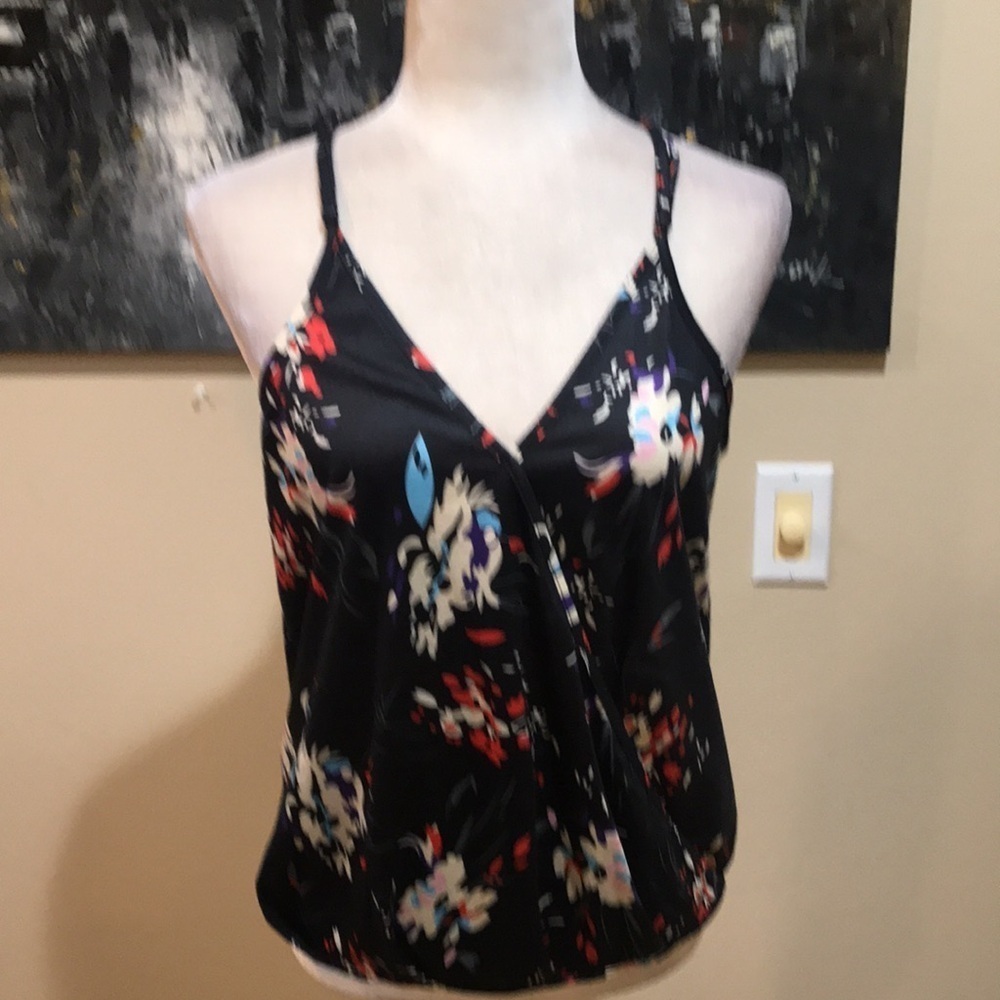 Aokosor Womens Deep V Neck Wrap Spaghetti Strap Tank Top-Size M